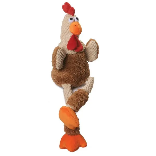 1ea Quaker Skinny Brown Corduroy Rooster W/Chew Guard - Toys